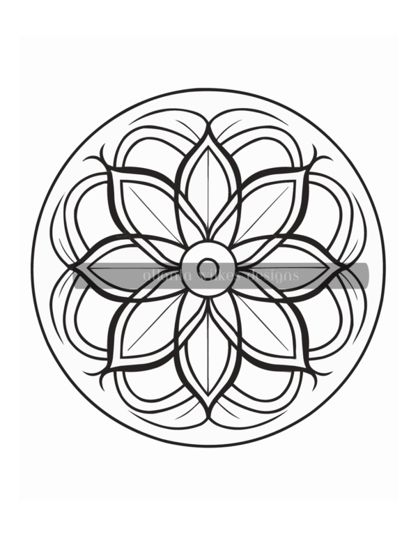 125 Simple Mandalas Volume #2 Coloring Book Download - Image 7