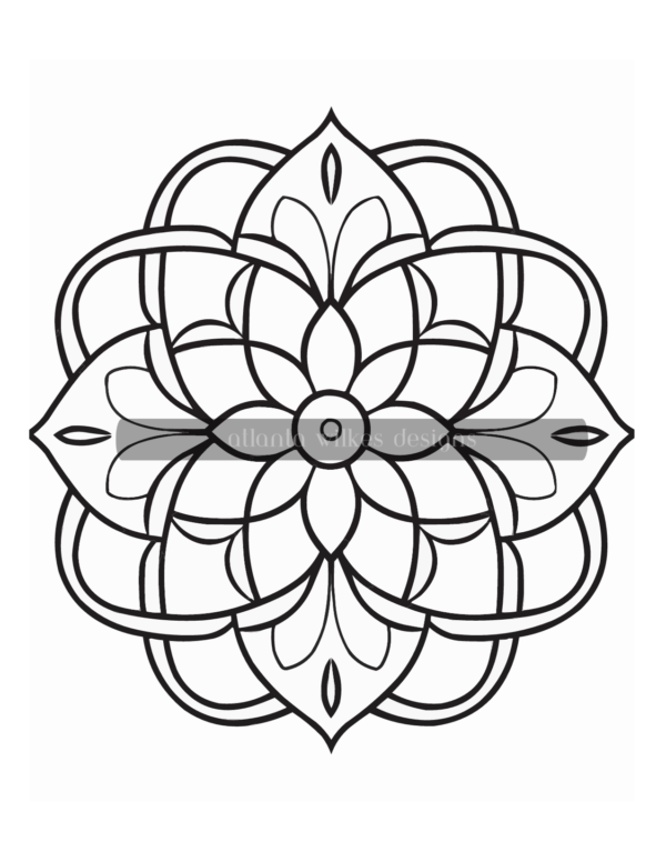 125 Simple Mandalas Volume #2 Coloring Book Download - Image 8