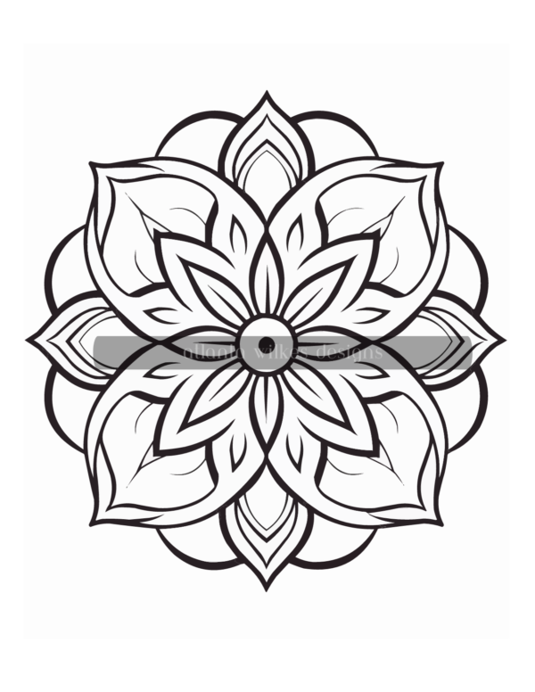 125 Simple Mandalas Volume #2 Coloring Book Download - Image 3