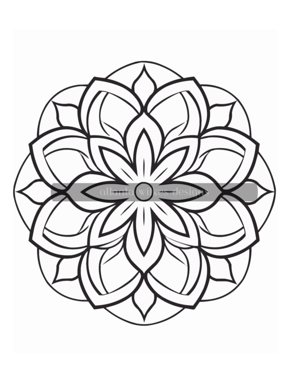 125 Simple Mandalas Volume #2 Coloring Book Download - Image 4