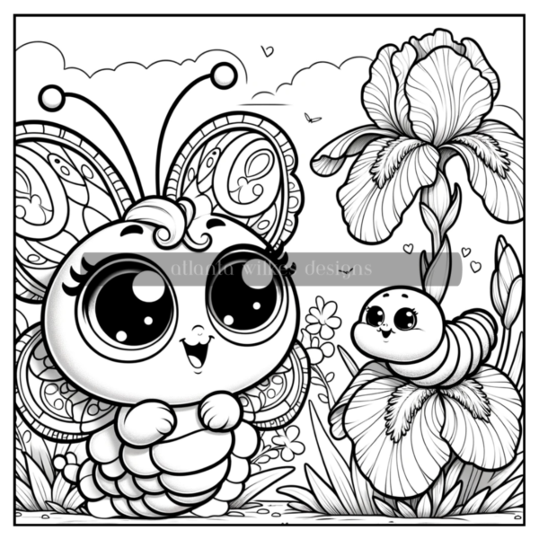 Butterflies & Flowers Coloring Book Download - Image 5