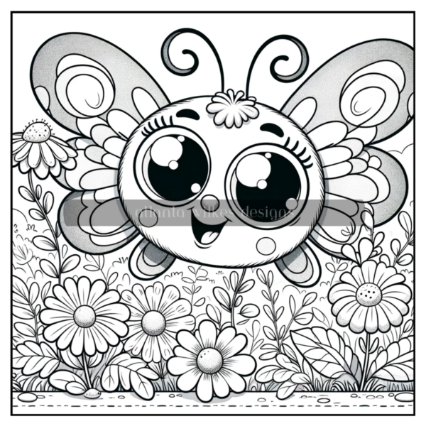 Butterflies & Flowers Coloring Book Download - Image 7