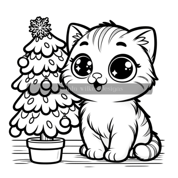 Christmas Kittens Coloring Book Download - Image 10