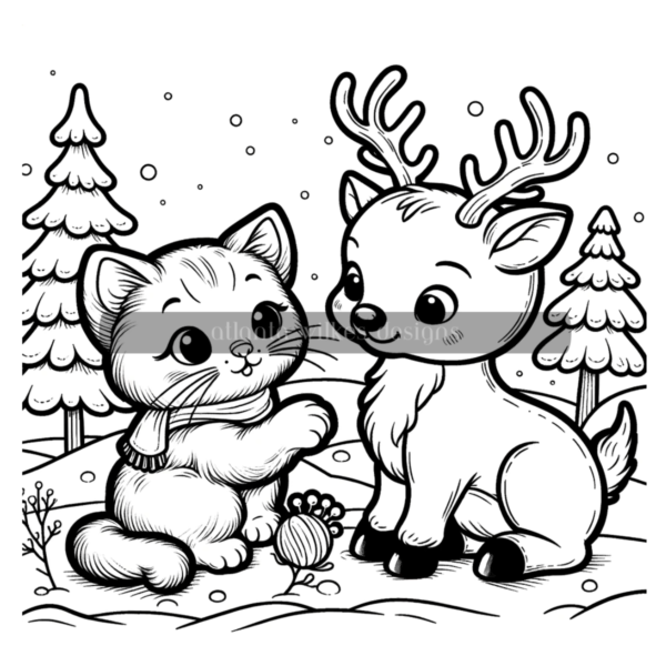 Christmas Kittens Coloring Book Download - Image 2