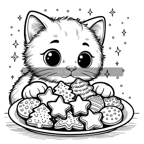 Christmas Kittens Coloring Book Download - Image 7