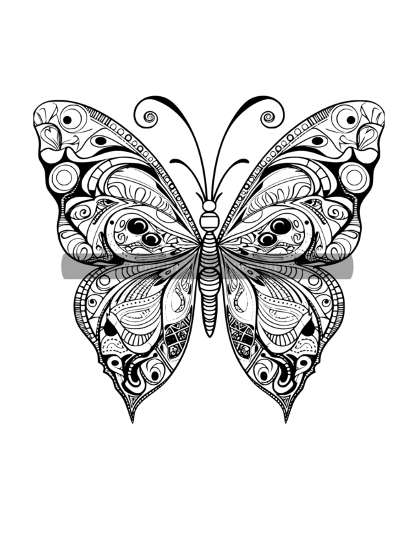 Mandala Butterflies Volume #1 Coloring Book Download - Image 10