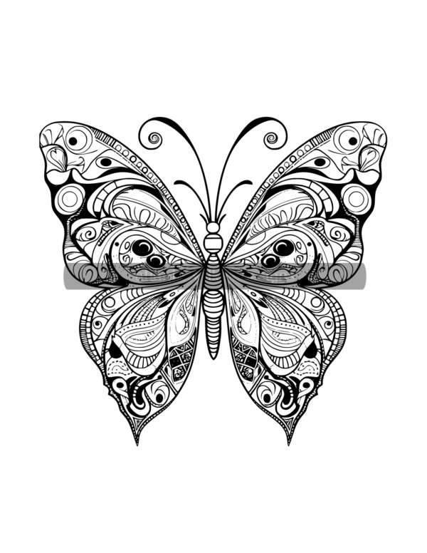 Mandala Butterflies Volume #1 Coloring Book Download - Image 2