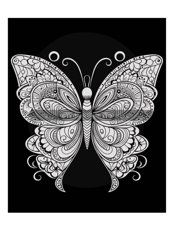 Mandala Butterflies Volume #5 Coloring Book Download - Image 6