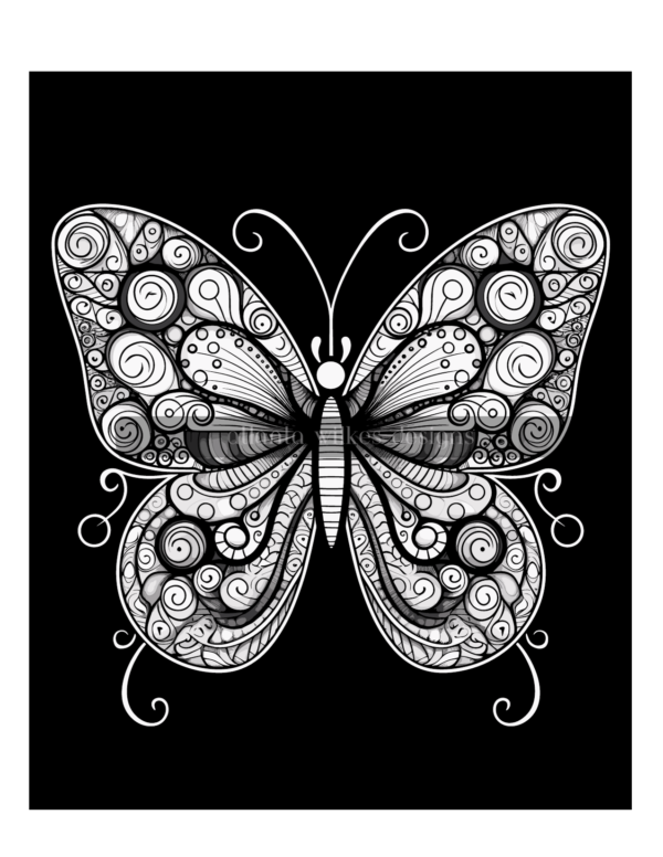 Mandala Butterflies Volume #5 Coloring Book Download - Image 8