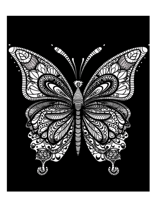 Mandala Butterflies Volume #5 Coloring Book Download - Image 9