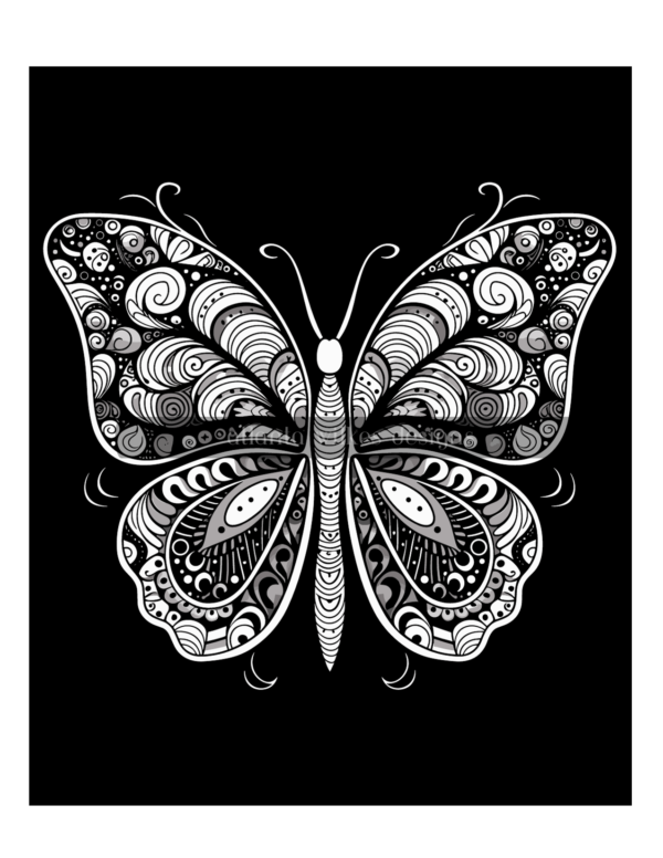 Mandala Butterflies Volume #6 Coloring Book Download - Image 2