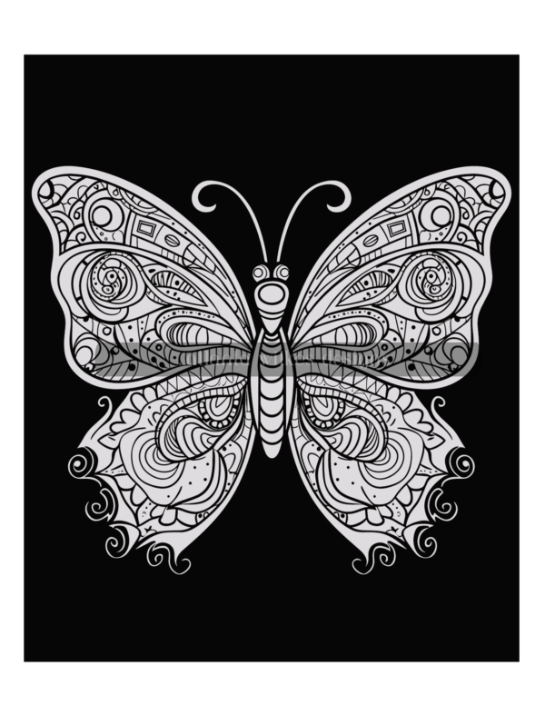 Mandala Butterflies Volume #6 Coloring Book Download - Image 3