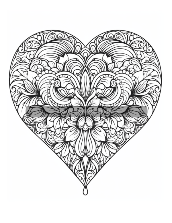 Mandala Hearts Volume #1 Coloring Book Download - Image 9