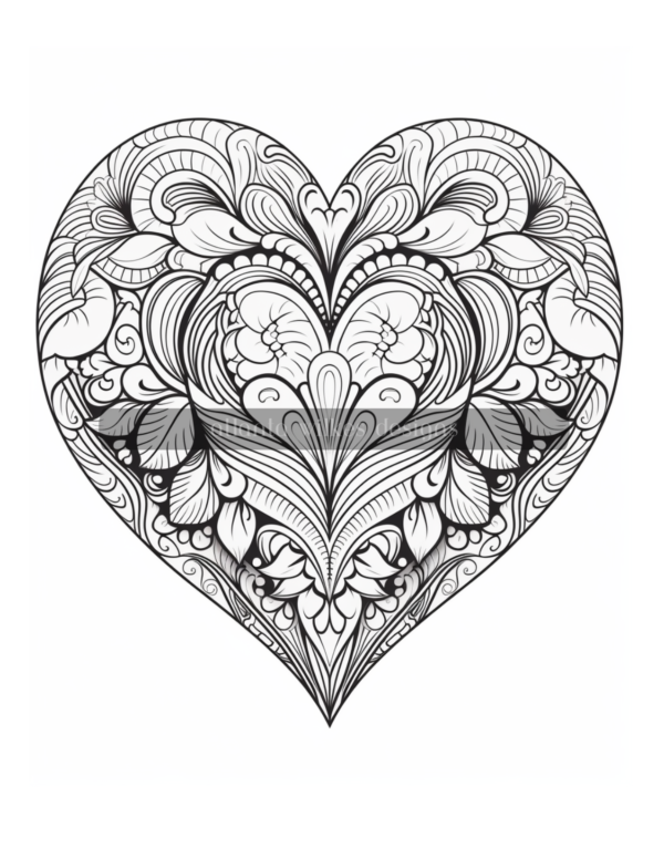 Mandala Hearts Volume #1 Coloring Book Download - Image 10