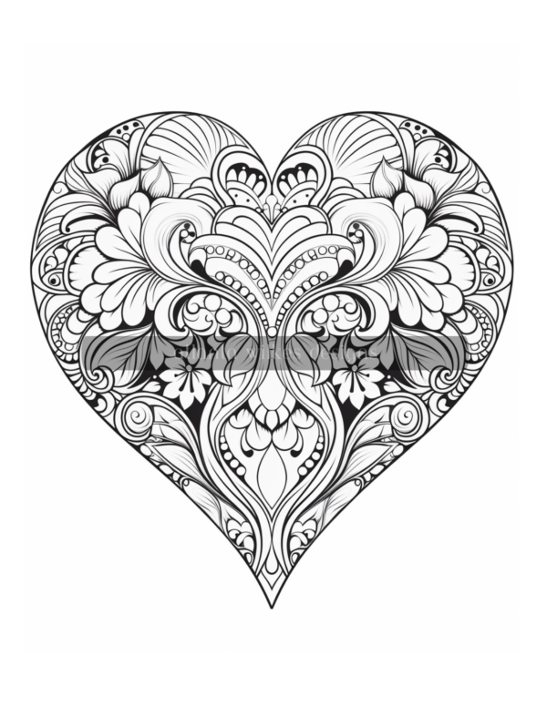 Mandala Hearts Volume #1 Coloring Book Download - Image 11