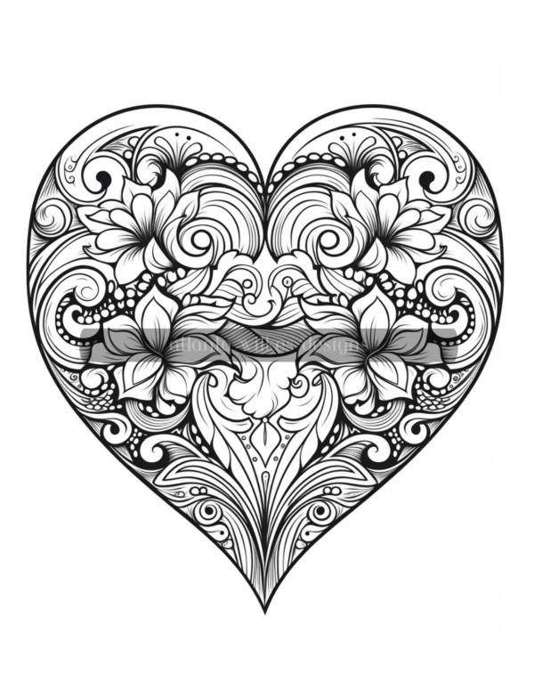 Mandala Hearts Volume #1 Coloring Book Download - Image 7