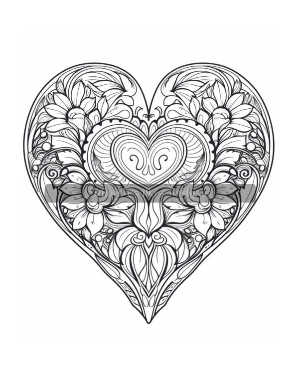 Mandala Hearts Volume #2 Coloring Book Download - Image 11