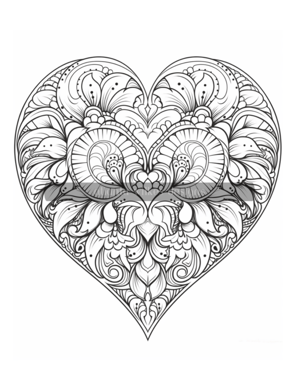 Mandala Hearts Volume #2 Coloring Book Download - Image 8