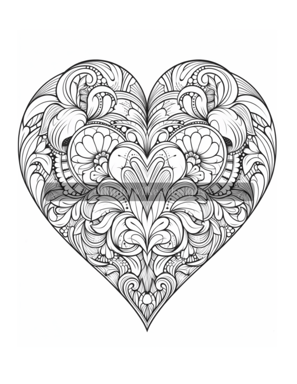 Mandala Hearts Volume #2 Coloring Book Download - Image 3