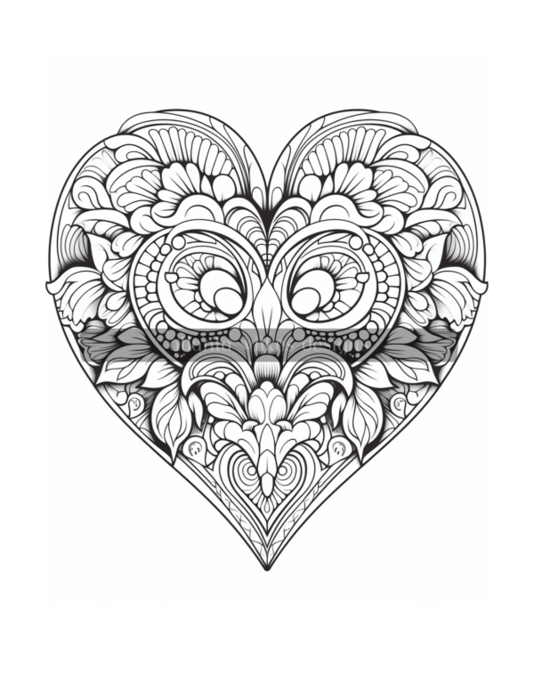 Mandala Hearts Volume #2 Coloring Book Download - Image 5