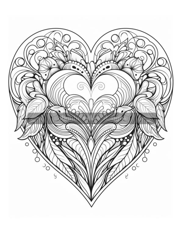 Mandala Hearts Volume #3 Coloring Book Download - Image 11