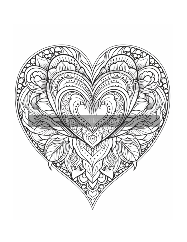 Mandala Hearts Volume #3 Coloring Book Download - Image 6