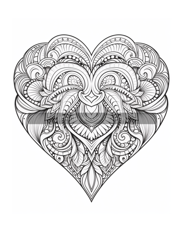 Mandala Hearts Volume #4 Coloring Book Download - Image 10