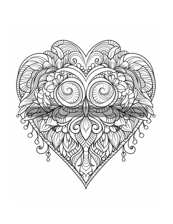 Mandala Hearts Volume #4 Coloring Book Download - Image 11