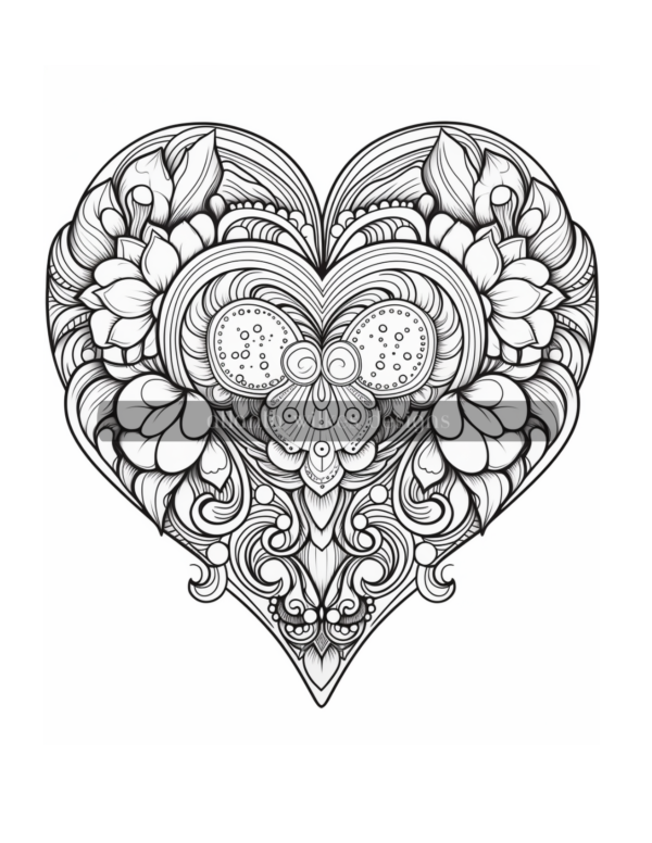 Mandala Hearts Volume #4 Coloring Book Download - Image 3