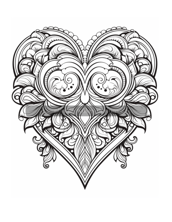 Mandala Hearts Volume #4 Coloring Book Download - Image 5