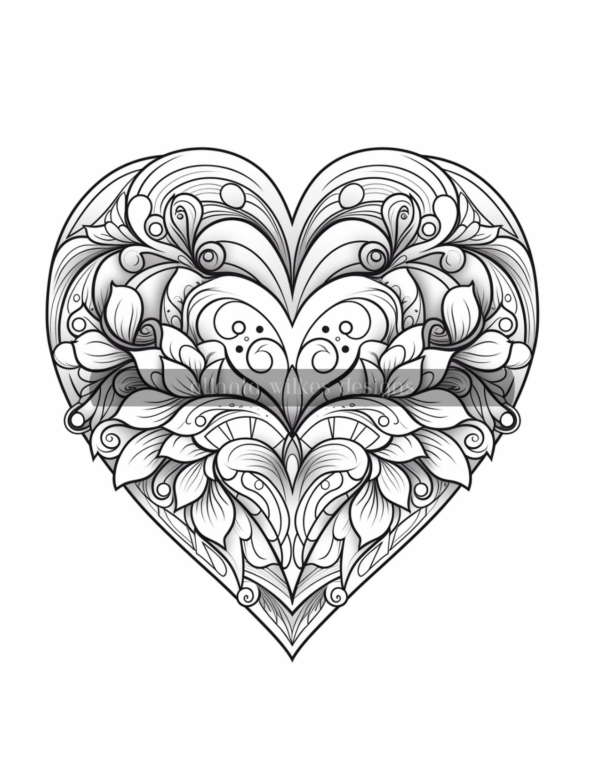 Mandala Hearts Volume #4 Coloring Book Download - Image 6