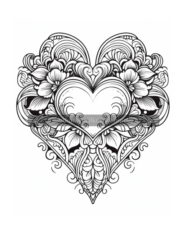 Mandala Hearts Volume #4 Coloring Book Download - Image 7