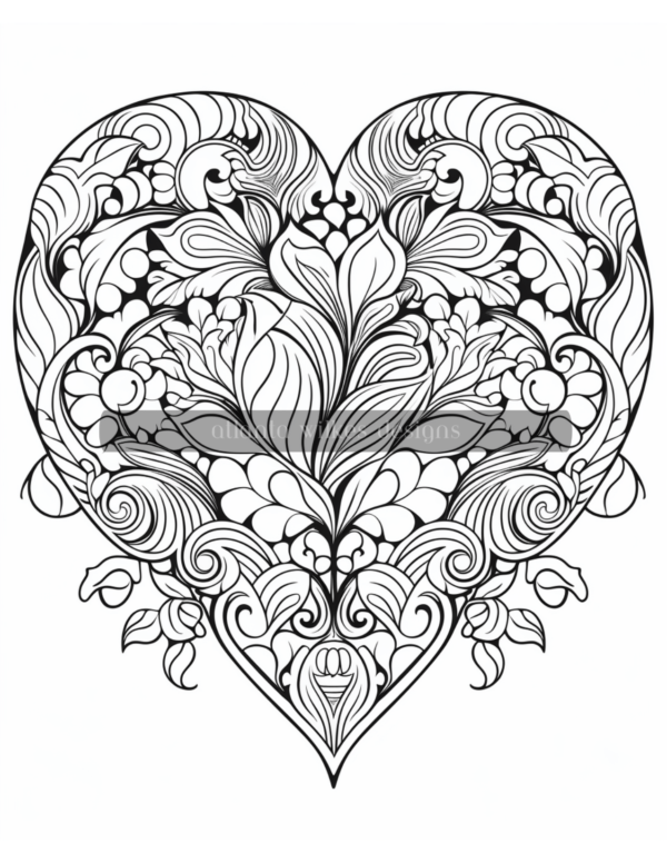 Mandala Hearts Volume #5 Coloring Book Download - Image 2