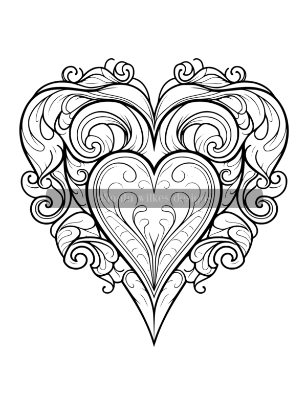 Mandala Hearts Volume #5 Coloring Book Download - Image 11