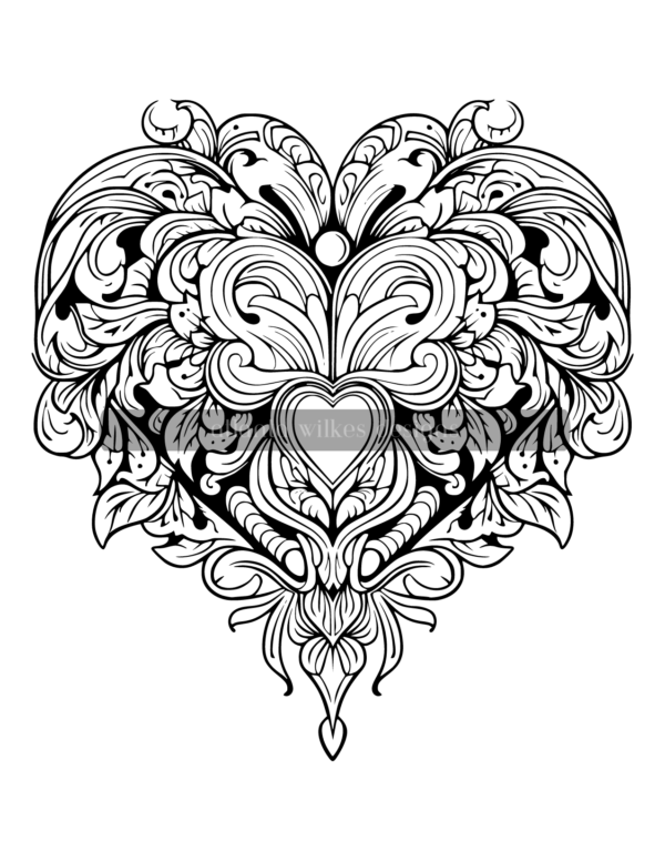 Mandala Hearts Volume #5 Coloring Book Download - Image 4