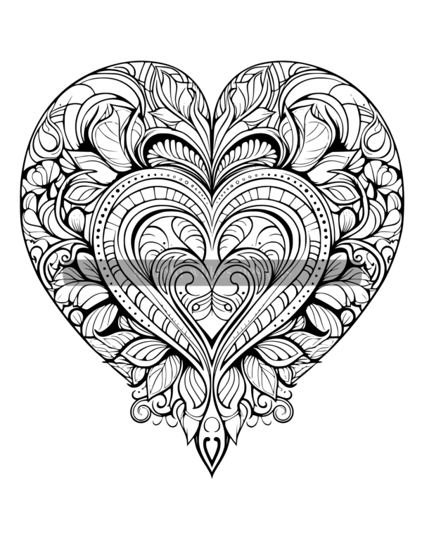 Mandala Hearts Volume #5 Coloring Book Download - Image 8