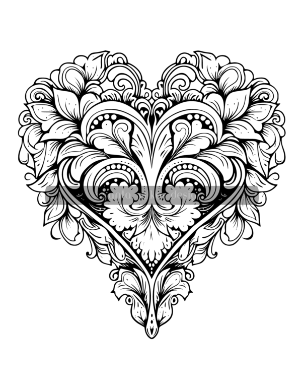 Mandala Hearts Volume #5 Coloring Book Download - Image 9