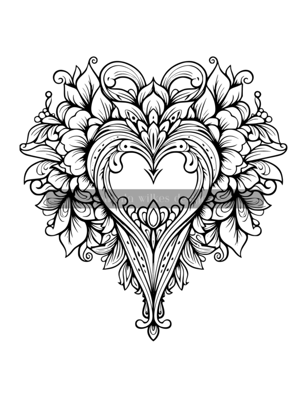 Mandala Hearts Volume #5 Coloring Book Download - Image 10