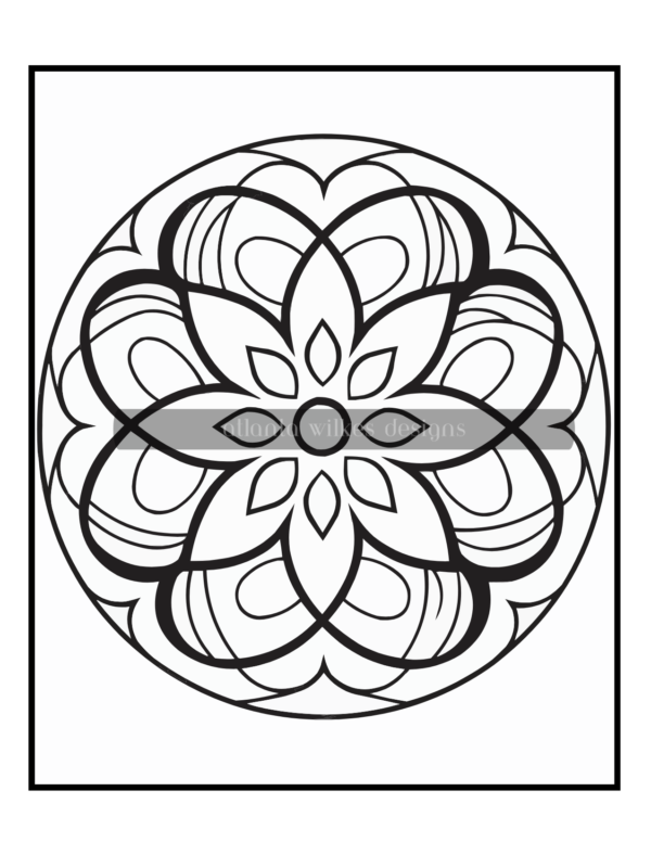 Simple Mandalas Volume #2 Coloring Book Download - Image 8