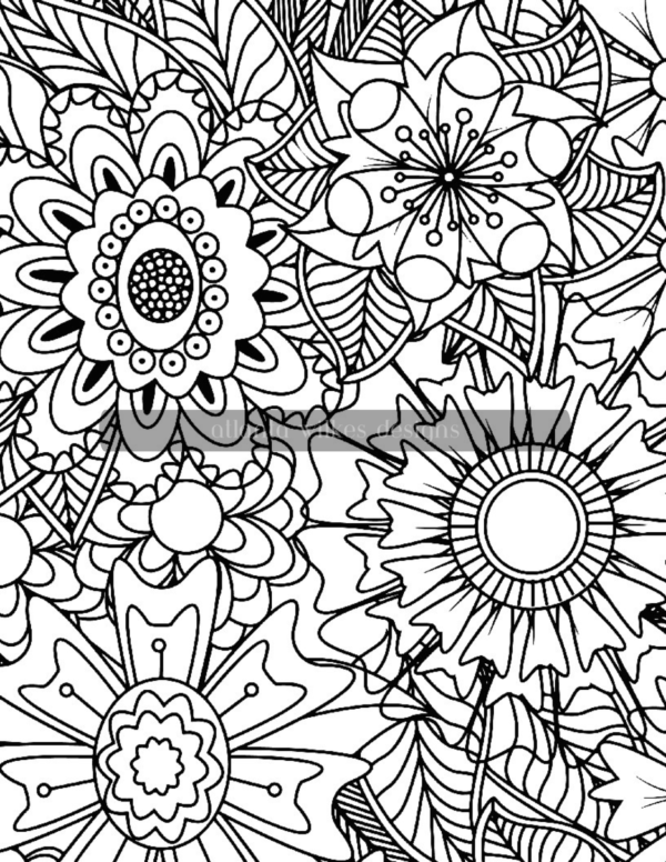 Blooming Blossoms 1 Coloring Book Download - Image 9