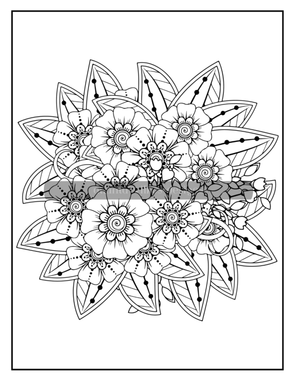 Flower Doodle Coloring Book Download - Image 2