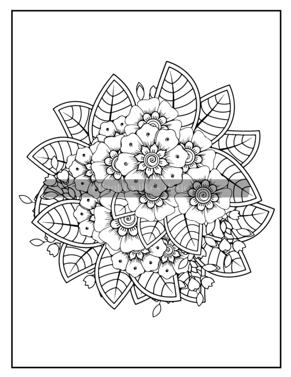 Flower Doodle Coloring Book Download - Image 3