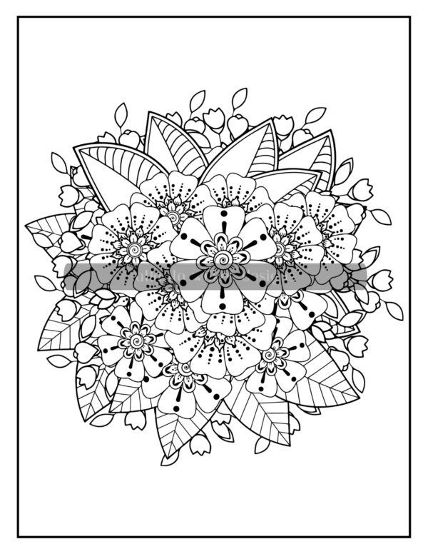 Flower Doodle Coloring Book Download - Image 5