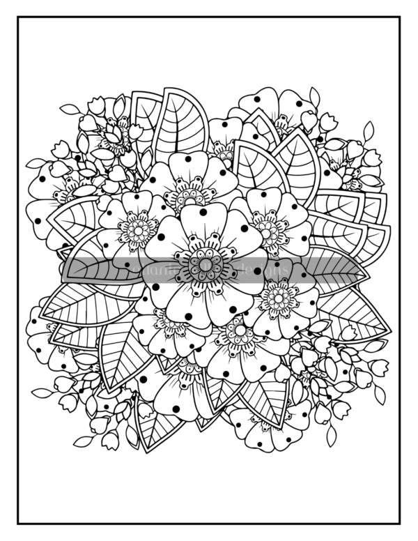 Flower Doodle Coloring Book Download - Image 6