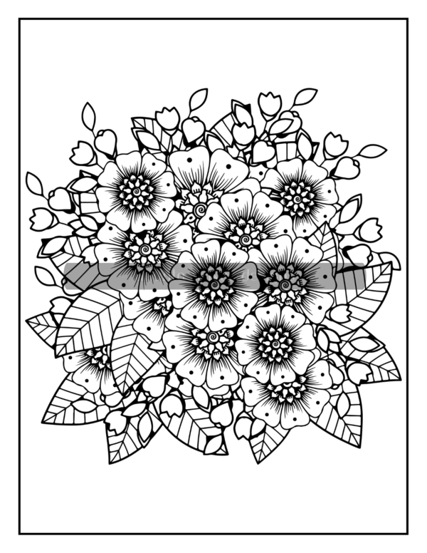 Flower Doodle Coloring Book Download - Image 7