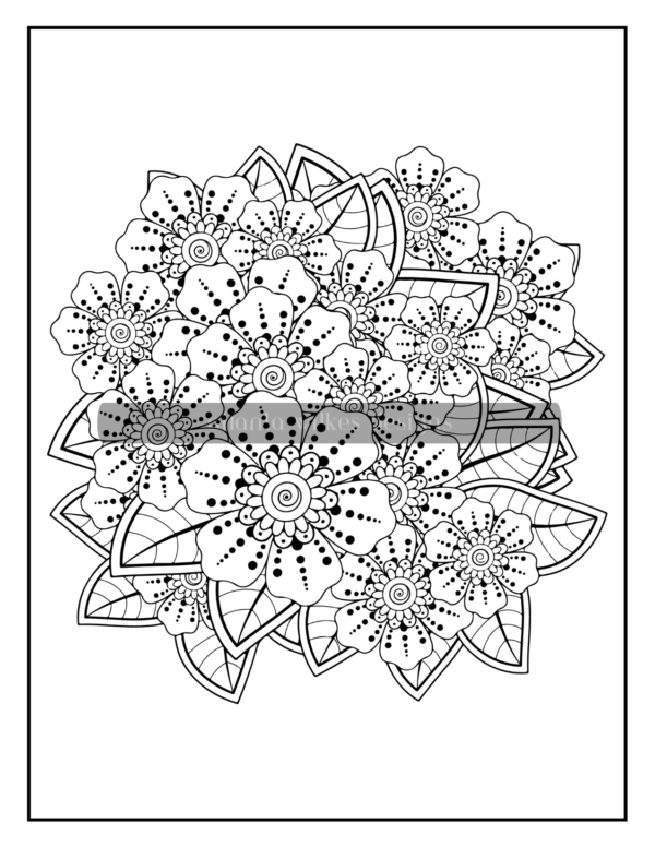 Flower Doodle Coloring Book Download - Image 8