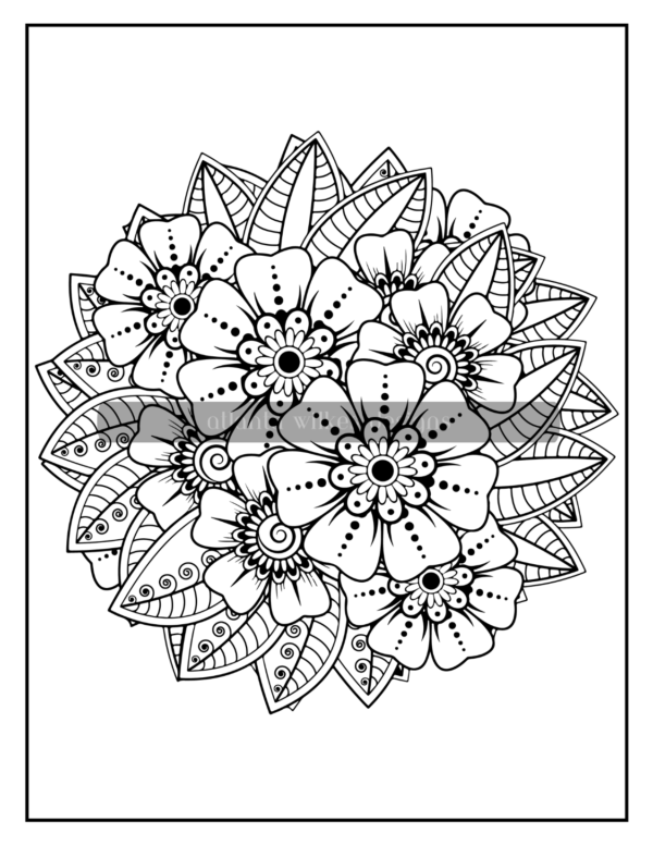 Flower Doodle Coloring Book Download - Image 9