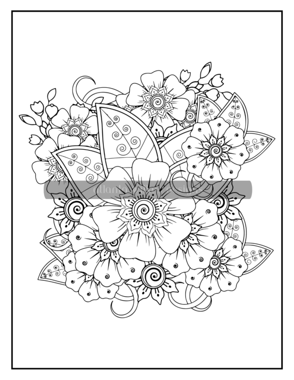 Flower Doodle Coloring Book Download - Image 11