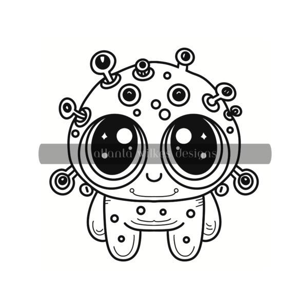 Creepy Cute Kawaii Bold and Easy Digital Download Coloring Book - Image 9