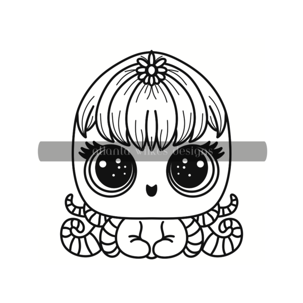 Creepy Cute Kawaii Bold and Easy Digital Download Coloring Book - Image 23